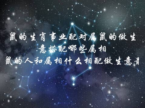 鼠的生肖事业配对属鼠的做生意搭配哪些属相,属鼠的人和属相什么相配做生意最好