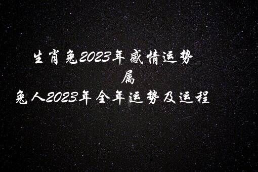 生肖兔2023年感情运势（属兔人2023年全年运势及运程）