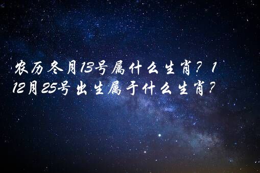 农历冬月13号属什么生肖？1993年12月25号出生属于什么生肖？