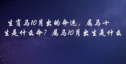 生肖马10月出的命运，属马十月出生是什么命？属马10月出生是什么命