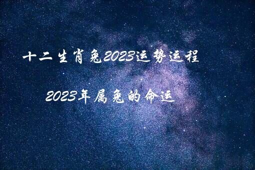 十二生肖兔2023运势运程（2023年属兔的命运）