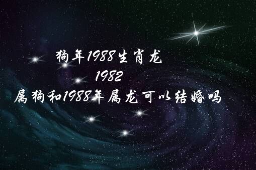 狗年1988生肖龙（1982年属狗和1988年属龙可以结婚吗）