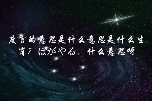 度言的意思是什么意思是什么生肖？ぼがやる，什么意思呀