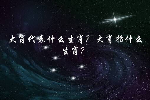 大肖代表什么生肖？大肖指什么生肖？