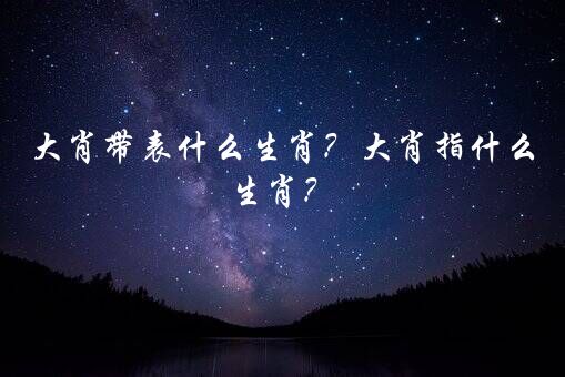 大肖带表什么生肖？大肖指什么生肖？