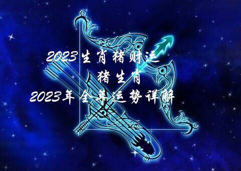 2023生肖猪财运（猪生肖2023年全年运势详解）