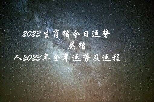 2023生肖猪今日运势（属猪人2023年全年运势及运程）