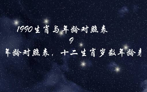 1990生肖与年龄对照表（90后属相表年龄对照表，十二生肖岁数年龄表2022）