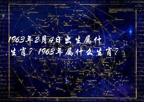 1963年2月4日出生属什么生肖？1963年属什么生肖？