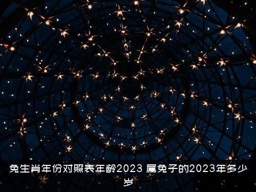 兔生肖年份对照表年龄2023（属兔子的2023年多少岁）