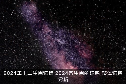 2024年十二生肖运程，2024各生肖的运势，整体运势分析？